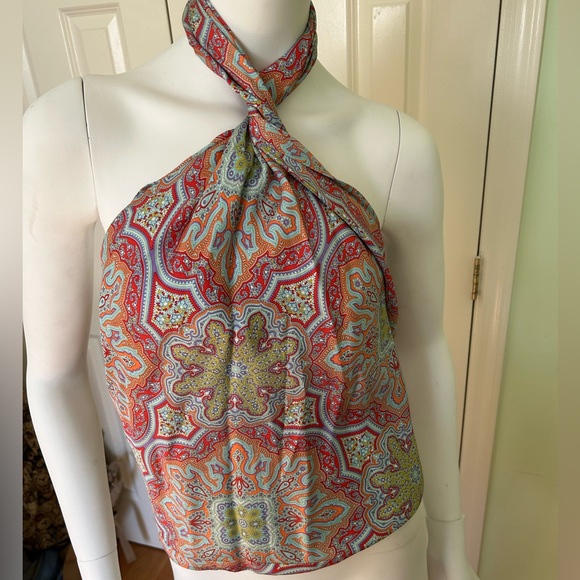 J. McLaughlin Tops - Rare women’s J.McLaughlin silk paisley print scarf shirt size M